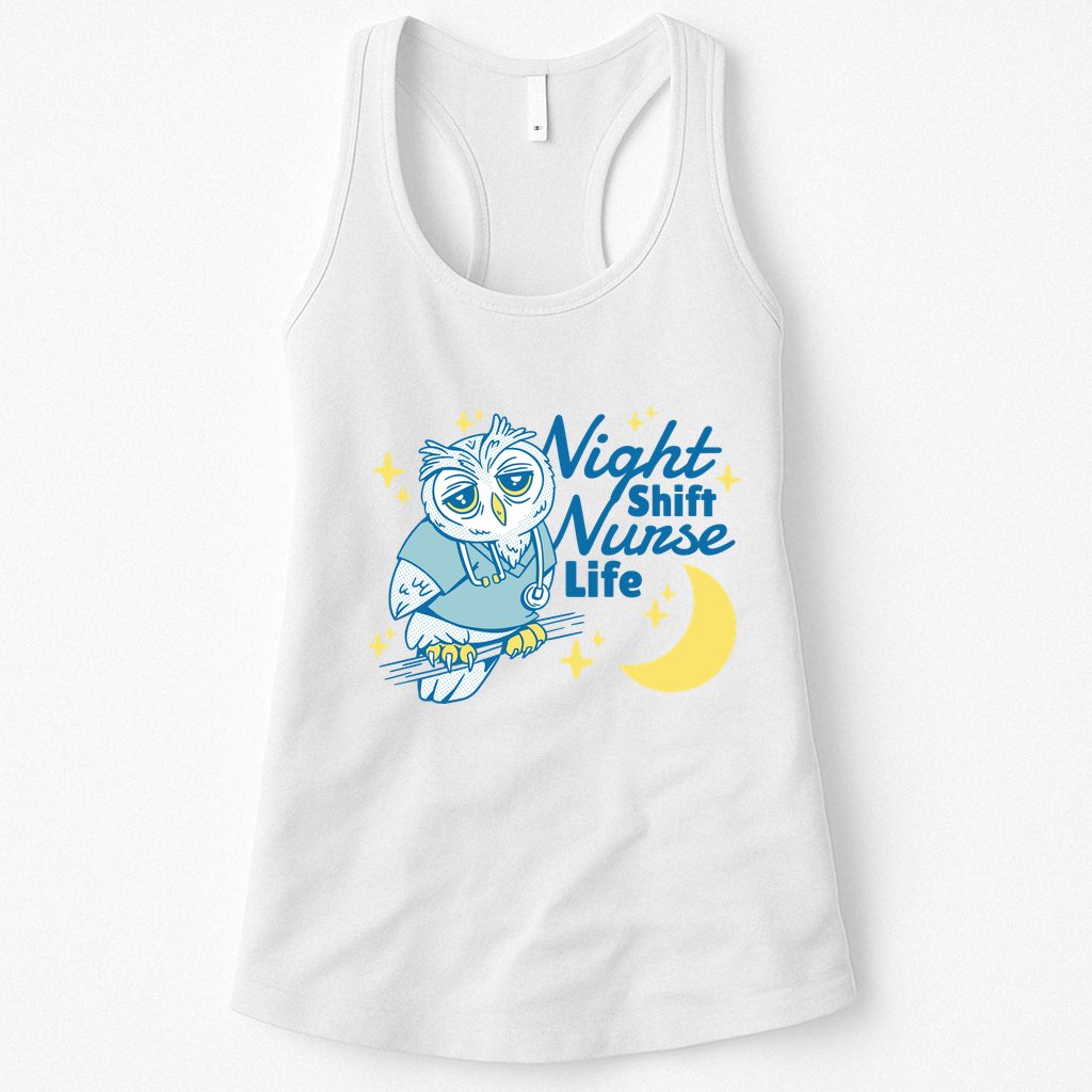 Night Shift Nurse Life Owl Womens Tank Top