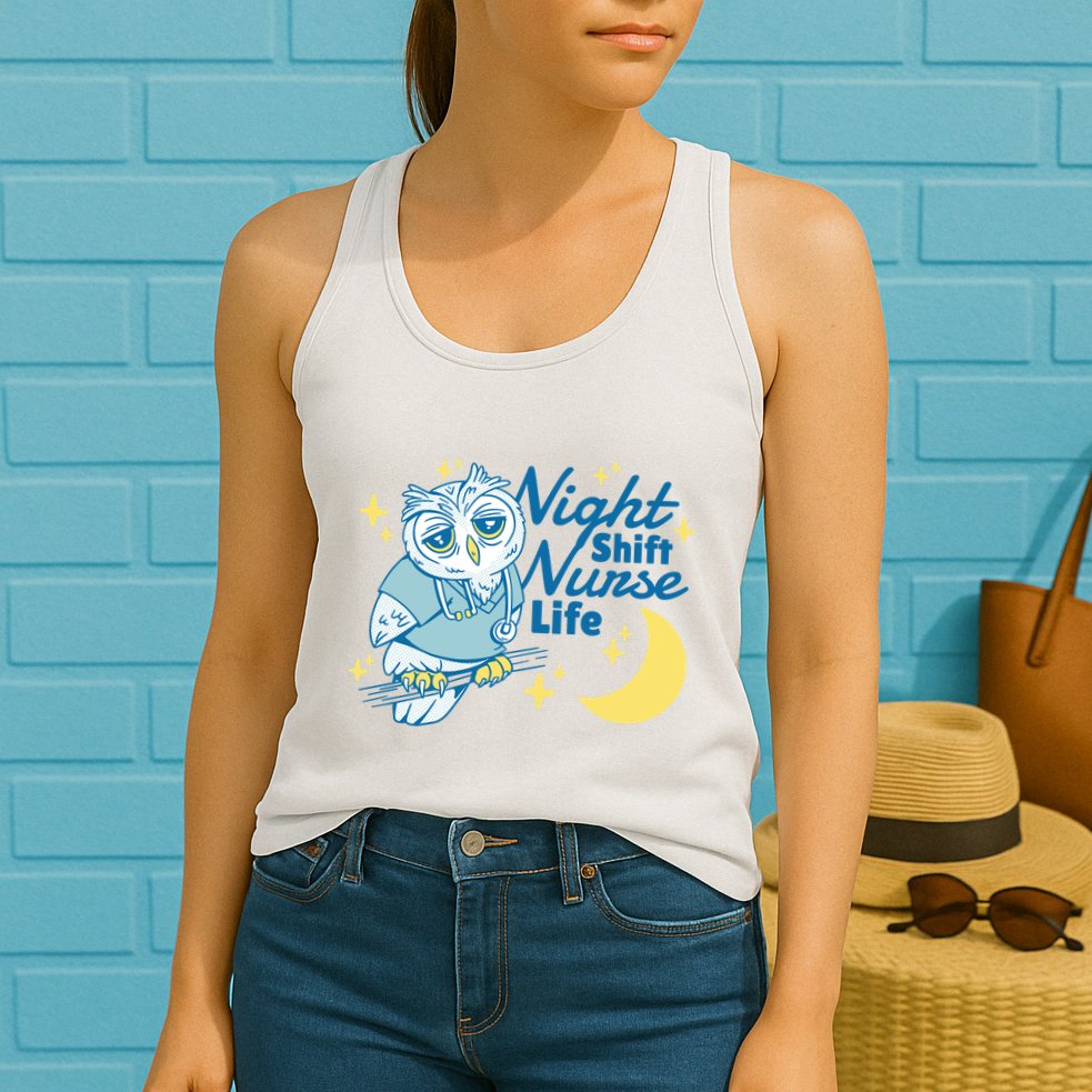 Night Shift Nurse Life Owl Womens Tank Top
