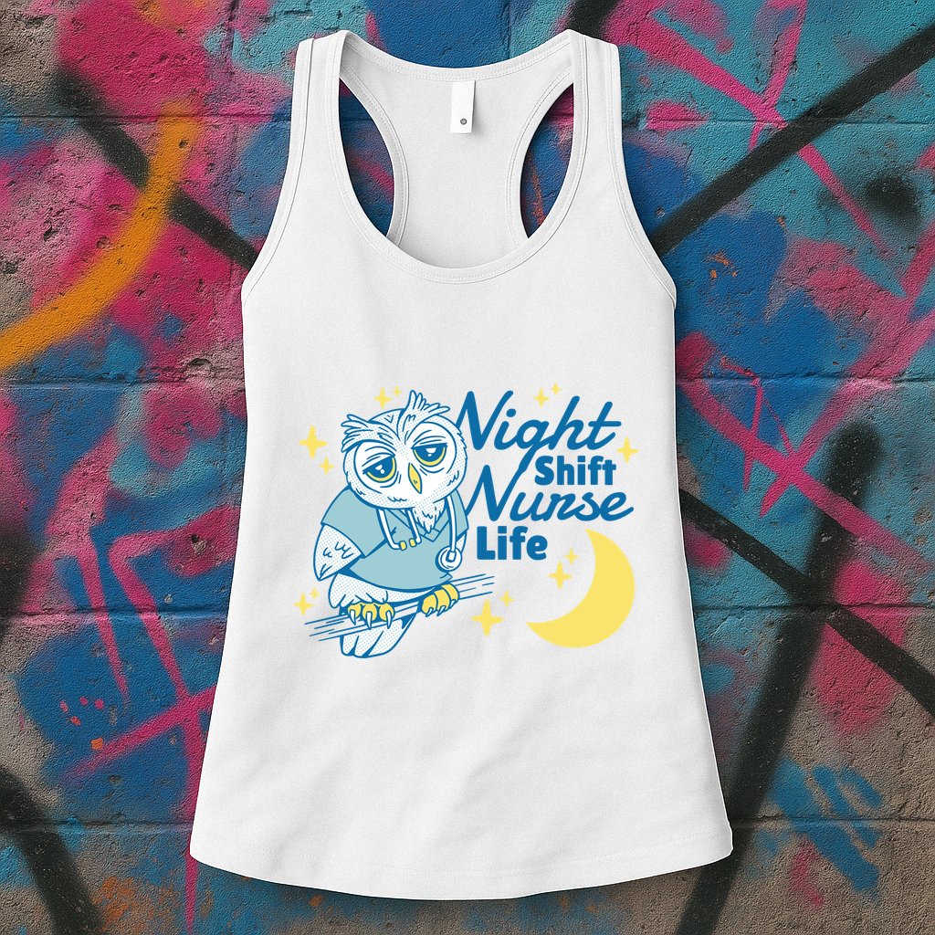 Night Shift Nurse Life Owl Womens Tank Top