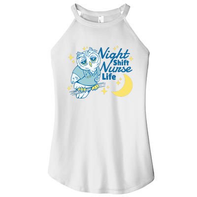 Night Shift Nurse Life Owl Women's Perfect Tri Rocker Tank