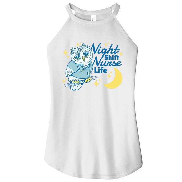 Night Shift Nurse Life Owl Women's Perfect Tri Rocker Tank