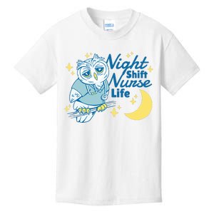 Night Shift Nurse Life Owl Kids T-Shirt