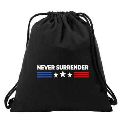 Never Surrender Drawstring Bag
