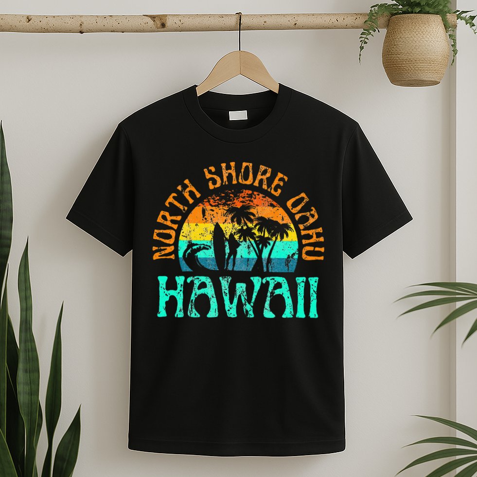 North Shore Oahu Hawaii Surf Beach Surfer Waves T-Shirt