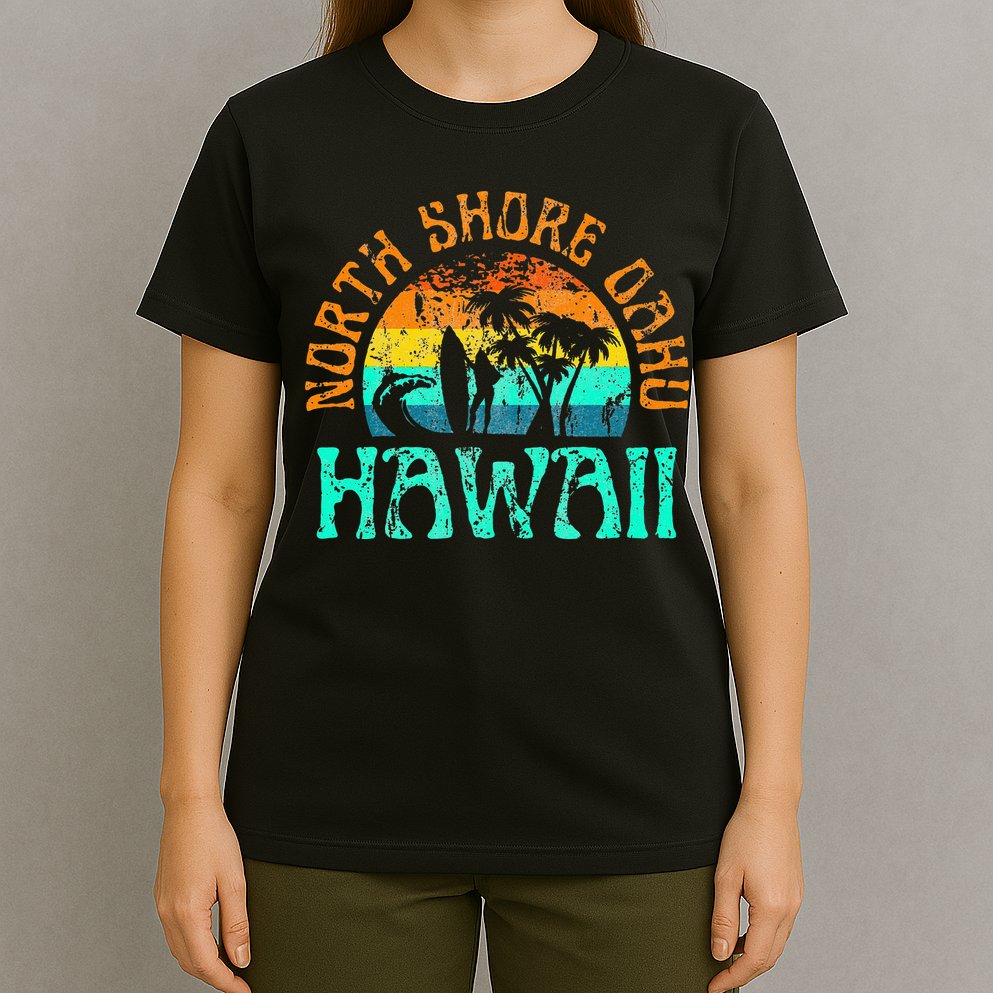 North Shore Oahu Hawaii Surf Beach Surfer Waves T-Shirt