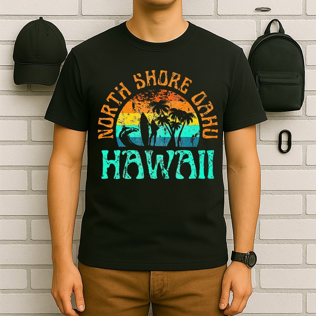 North Shore Oahu Hawaii Surf Beach Surfer Waves T-Shirt