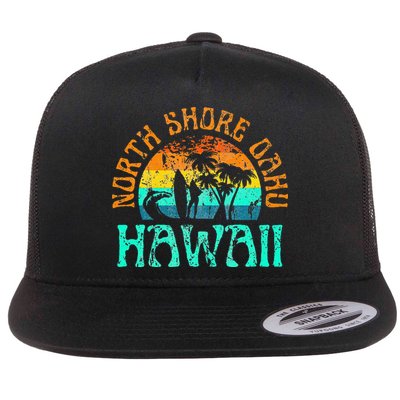 North Shore Oahu Hawaii Surf Beach Surfer Waves Flatbill Hat