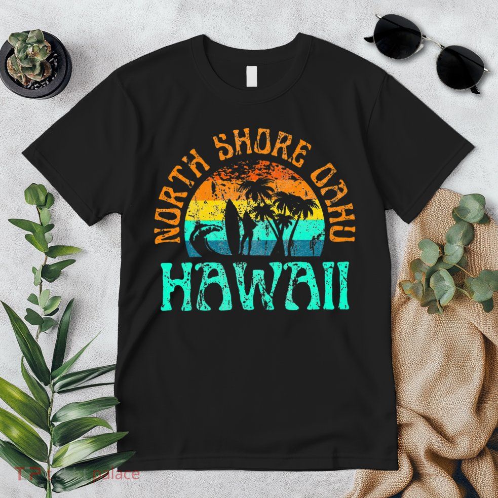 North Shore Oahu Hawaii Surf Beach Surfer Waves Premium T-Shirt