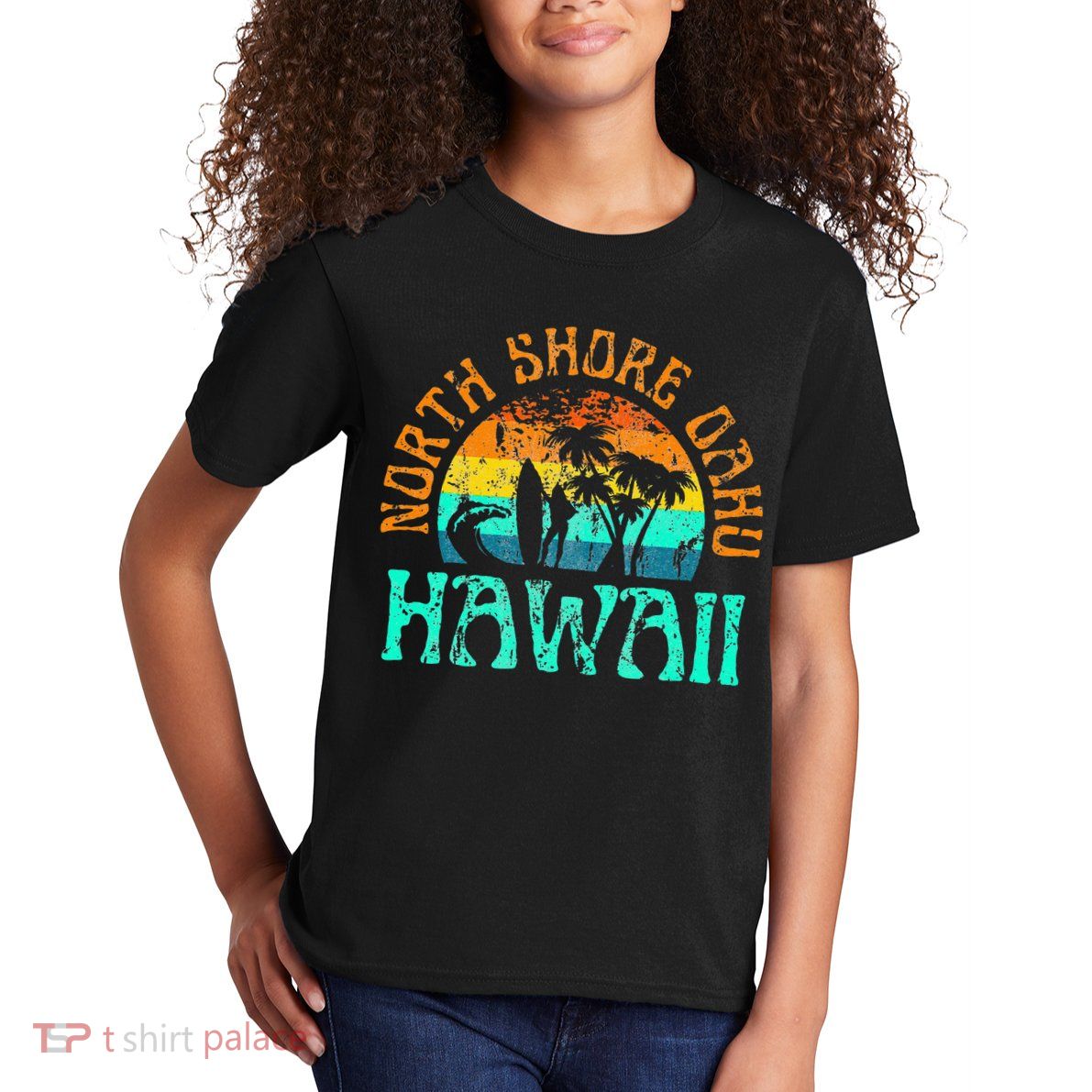 North Shore Oahu Hawaii Surf Beach Surfer Waves Kids T-Shirt