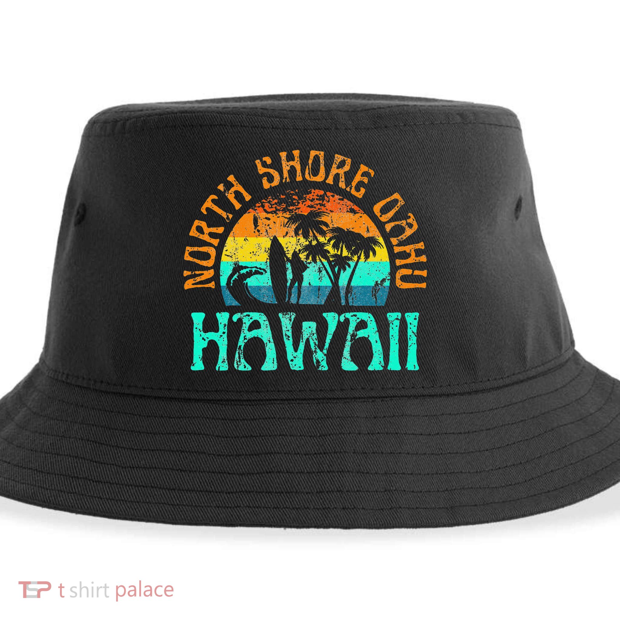 North Shore Oahu Hawaii Surf Beach Surfer Waves Sustainable Bucket Hat
