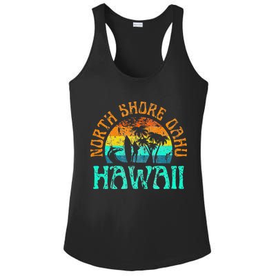 North Shore Oahu Hawaii Surf Beach Surfer Waves Ladies PosiCharge Competitor Racerback Tank