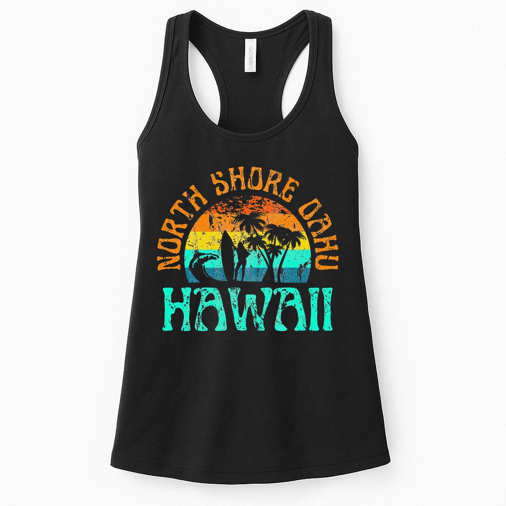 North Shore Oahu Hawaii Surf Beach Surfer Waves Womens Tank Top