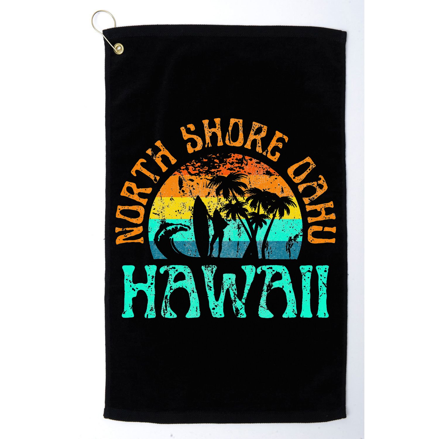 North Shore Oahu Hawaii Surf Beach Surfer Waves Golf Towel