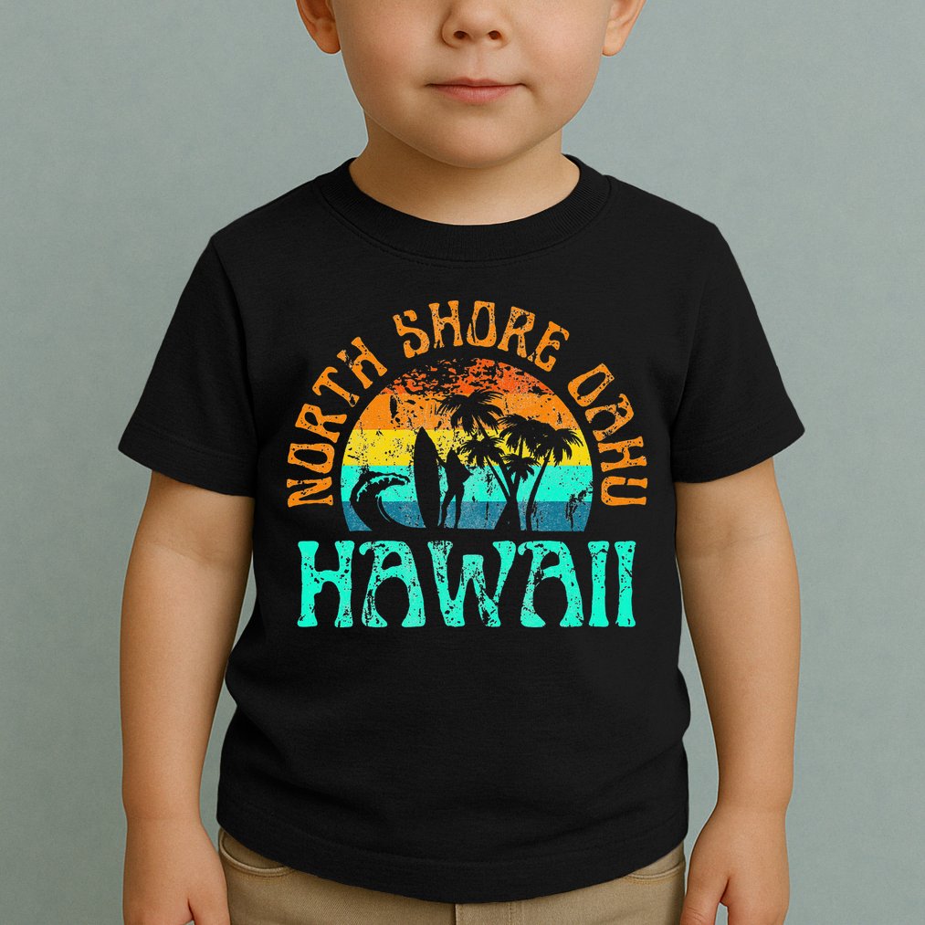 North Shore Oahu Hawaii Surf Beach Surfer Waves Toddler T-Shirt