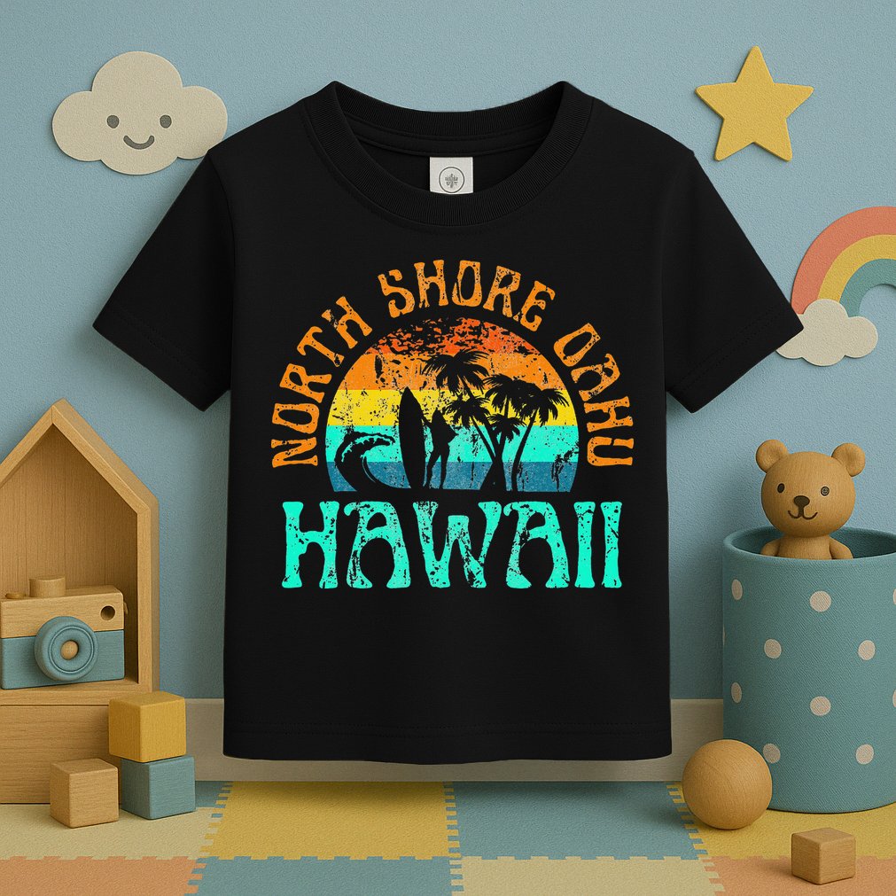 North Shore Oahu Hawaii Surf Beach Surfer Waves Toddler T-Shirt