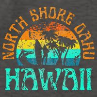 North Shore Oahu Hawaii Surf Beach Surfer Waves Vector Backpack