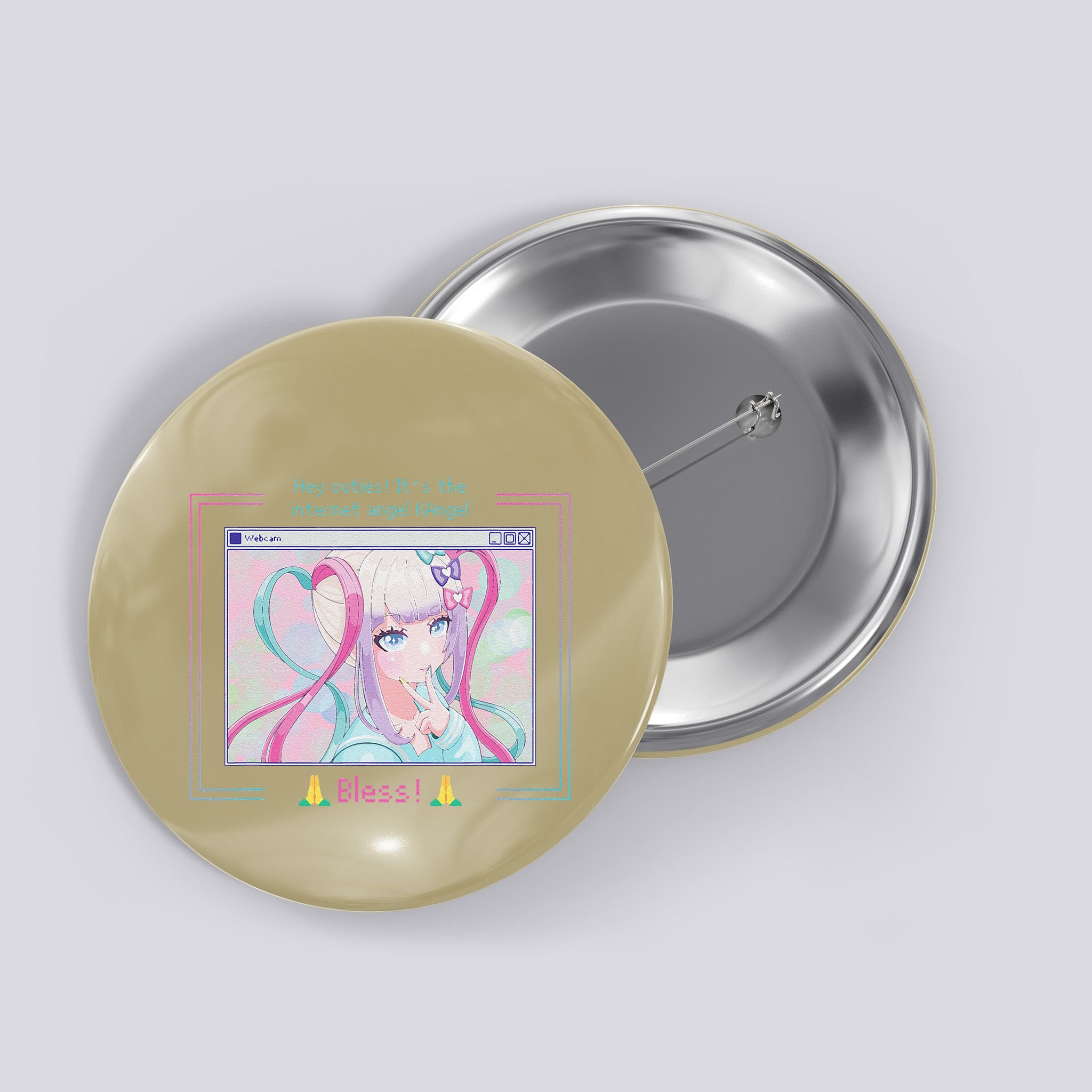 Needy Streamer Overload Kangel Japanese Anime Kawaii Girl Button