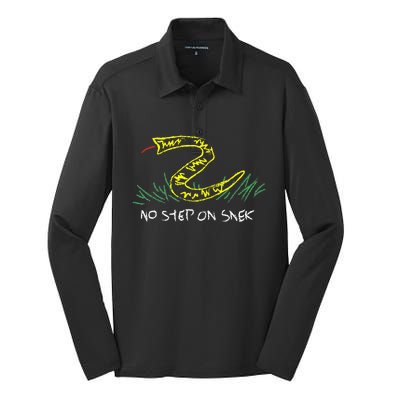 No Step On Gadsden Flag Silk Touch Performance Long Sleeve Polo