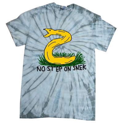 No Step On S.N.E.K Funny Bad Drawing Snake Parody Tie-Dye T-Shirt