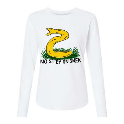 No Step On S.N.E.K Funny Bad Drawing Snake Parody Womens Cotton Relaxed Long Sleeve T-Shirt