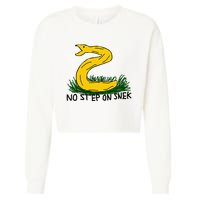 No Step On S.N.E.K Funny Bad Drawing Snake Parody Cropped Pullover Crew