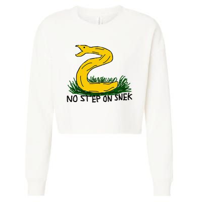 No Step On S.N.E.K Funny Bad Drawing Snake Parody Cropped Pullover Crew