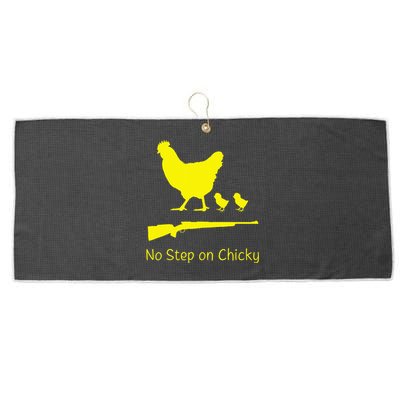 No Step On Chicky Libertarian Rifle Gadsden Flag Chicken Gun Large Microfiber Waffle Golf Towel