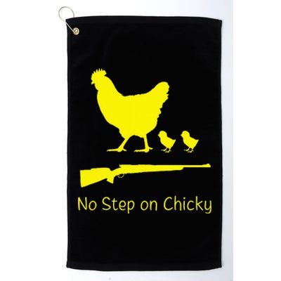 No Step On Chicky Libertarian Rifle Gadsden Flag Chicken Gun Platinum Collection Golf Towel