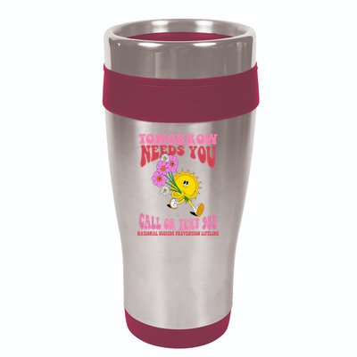 National Suicide Prevention Lifeline Tomorrow Needs You 988 16oz Travel Tumbler