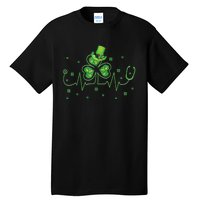 Nurse St Patricks Day Shamrock Heart Beat Lucky Nurse Tall T-Shirt