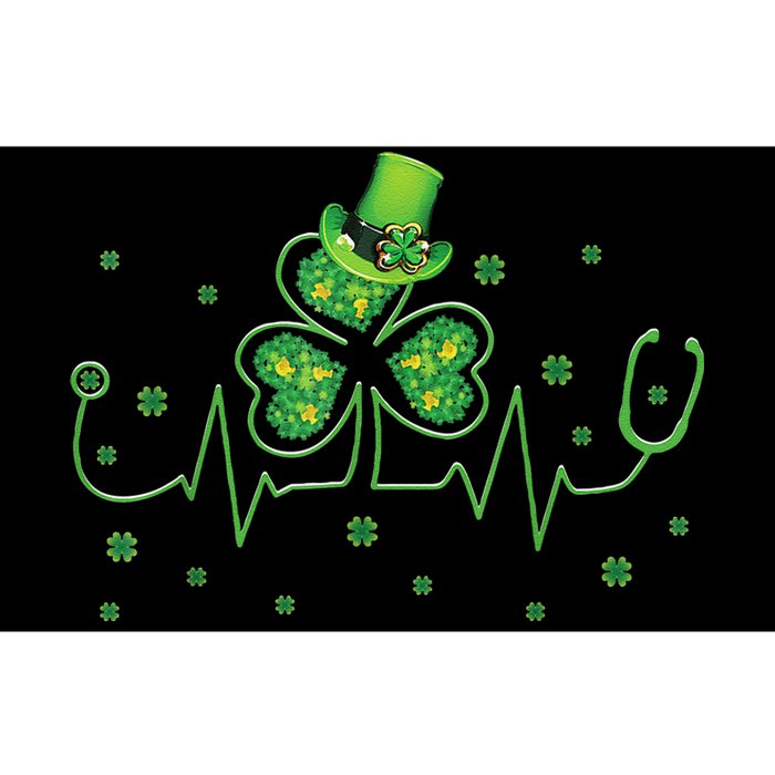 Nurse St Patricks Day Shamrock Heart Beat Lucky Nurse Bumper Sticker