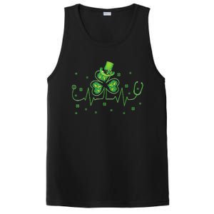 Nurse St Patricks Day Shamrock Heart Beat Lucky Nurse PosiCharge Competitor Tank