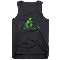 Nurse St Patricks Day Shamrock Heart Beat Lucky Nurse Tank Top