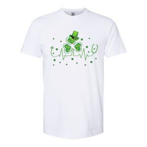 Nurse St Patricks Day Shamrock Heart Beat Lucky Nurse Softstyle CVC T-Shirt