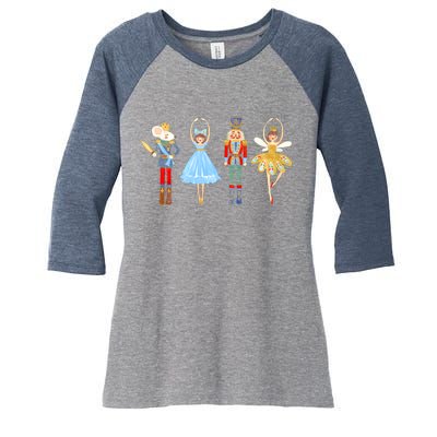 Nutcracker Sugar Plum Fairy Christmas 2022 Gift Women's Tri-Blend 3/4-Sleeve Raglan Shirt