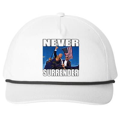 Never Surrender Premium Snapback Five-Panel Rope Hat