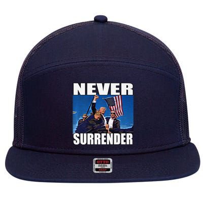 Never Surrender Premium 7 Panel Mesh Trucker Snapback Hat