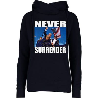 Never Surrender Premium Womens Funnel Neck Pullover Hood