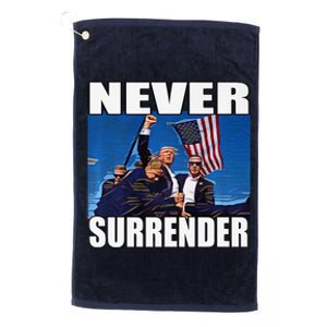 Never Surrender Premium Platinum Collection Golf Towel