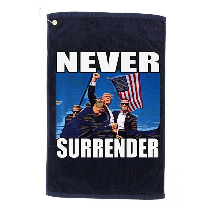 Never Surrender Premium Platinum Collection Golf Towel