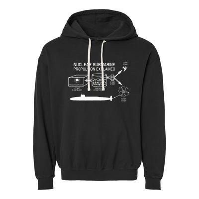 Nuclear Submarine Propulsion Funny Diagram Garment-Dyed Fleece Hoodie