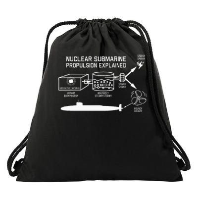 Nuclear Submarine Propulsion Funny Diagram Drawstring Bag