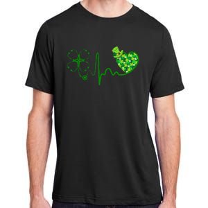 Nurse St Patricks Day Stethoscope Heartbeat Clover Nurses Adult ChromaSoft Performance T-Shirt