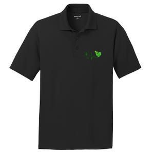 Nurse St Patricks Day Stethoscope Heartbeat Clover Nurses PosiCharge RacerMesh Polo