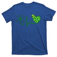 Nurse St Patricks Day Stethoscope Heartbeat Clover Nurses T-Shirt