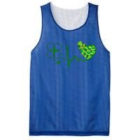 Nurse St Patricks Day Stethoscope Heartbeat Clover Nurses Mesh Reversible Basketball Jersey Tank