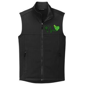 Nurse St Patricks Day Stethoscope Heartbeat Clover Nurses Collective Smooth Fleece Vest