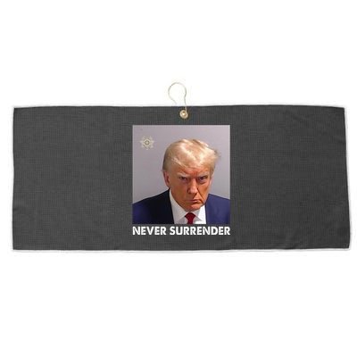 Never Surrender Pro Trump Large Microfiber Waffle Golf Towel