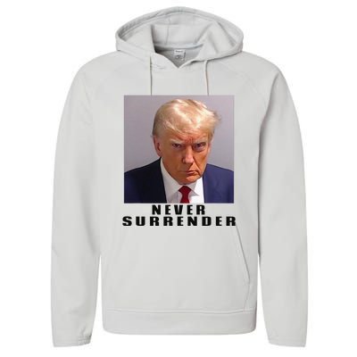 Never Surrender Pro Trump Performance Fleece Hoodie