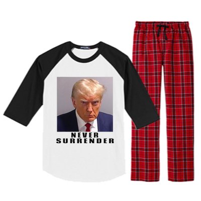 Never Surrender Pro Trump Raglan Sleeve Pajama Set